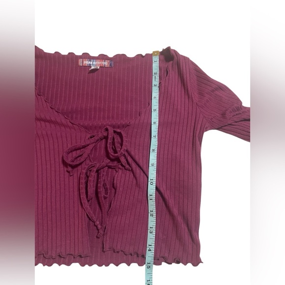 Urban Outfitters Ribbed Tie Front Long Sleeve Top women Size XS - Picture 5 of 5